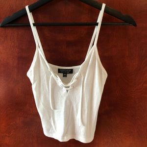 Topshop white tie tank/cropped top
